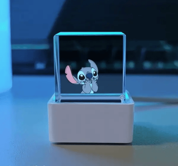 Cutevision this is hologram cube 3D cute vision cube vision designed for Stitch lovers, anime fans, and desk decoration enthusiasts